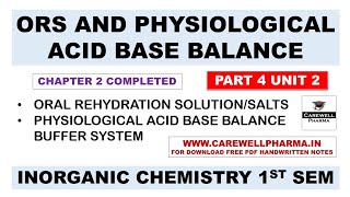 ORS  Physiological Acid Base Balance  Composition of ORS  Oral Rehydration Salt  Part 4 Unit 2 [upl. by Adliwa]