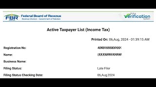 Late Filers” in the income tax  Online Verifications Active Taxpayer List Income Tax [upl. by Emeline]