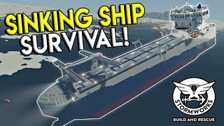 SINKING SHIP SURVIVAL amp BURGER HELICOPTER  Stormworks Build and Rescue Update Gameplay [upl. by Brownley]