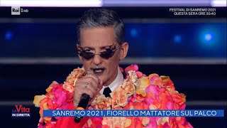 Sanremo 2021 Fiorello mattatore sul palco  La Vita in Diretta 03032021 [upl. by Ahtekal]