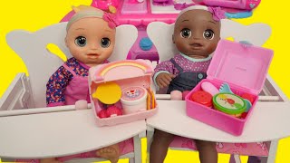 Packing Baby Alive Baby Doll Twins lunchbox and Morning Routine [upl. by Isaacson]