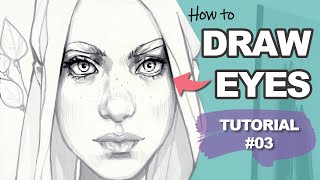 How to DRAW EYES for BEGINNERS Face Drawing Tutorial 3 [upl. by Madelin]