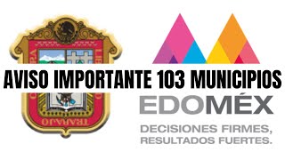 AVISO IMPORTANTE CONVOCATORIA 103 MUNICIPIOS [upl. by Gerek]