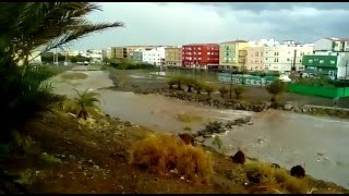 Barranco del Cruce de Sardina  Lluvia 30032016 [upl. by Ario578]