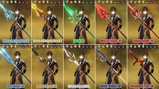 Zhongli Weapons Comparison  Genshin Impact [upl. by Akaenahs409]