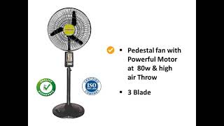 ALMONARD 18 INCH MARKII 450 mm 3 Blade Pedestal Fan [upl. by Lenora]