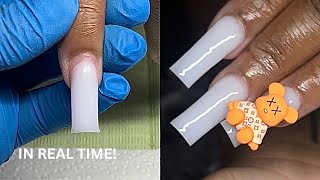 BEGINNER ACRYLIC NAIL TUTORIAL  BEGINNER NAIL ADVICE   cutting down time🙊 [upl. by Pleasant]