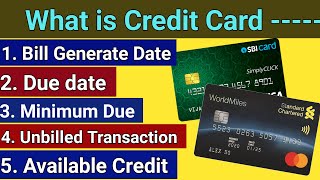 What is Credit Card Bill Generate Date Due Date unbilled Transactions [upl. by Us]