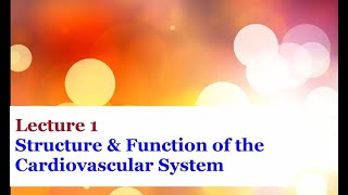 Lecture 1  Introduction to the Cardiovascular System [upl. by Oiratnom]