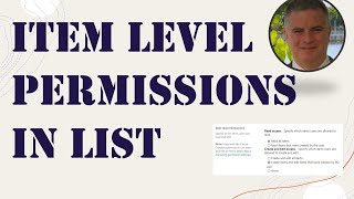 How to set Item Level Permissions on a SharePoint List [upl. by Thier482]