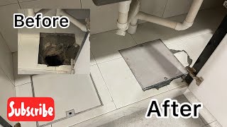 House DIY  Recessed Manhole Construction Installation for Kitchen Basin amp Sink After Chamber Repair [upl. by Ede]