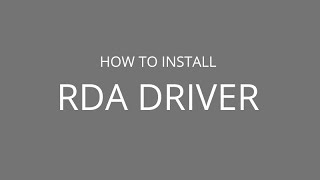 How to manually install RDA USB Driver [upl. by Tupler]