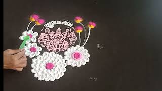 Laxmi rangoli designs and simple rangoli designs simple arteasy [upl. by Madonna]