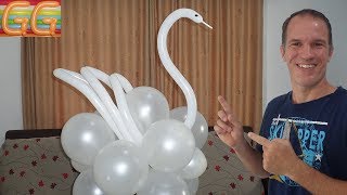 como hacer un cisne con globos  decoracion con globos  decoracion para bodas [upl. by Atinrahc]