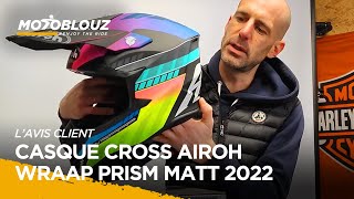 Test du CASQUE CROSS AIROH WRAAP  PRISM  MATT 2022 par Adrien client Motoblouz [upl. by Ytoc]