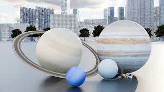 planet bouncing  Solar System Planet Size Comparison 3D [upl. by Tremml]