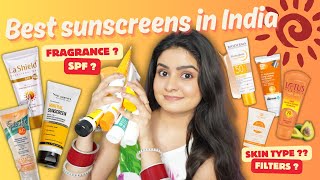 Best SUNSCREENS in India 2024  Sunscreens for Dry Sensitive Acne Oily Skin  Kashika [upl. by Alaecim182]