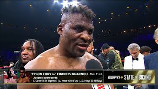 Francis Ngannou Wants to Run It Back With Tyson Fury  POST FIGHT INTERVIEW [upl. by Maise]