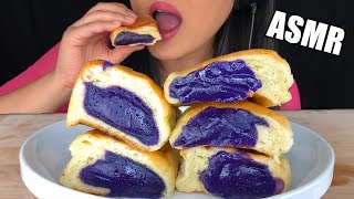 ASMR MINI PURPLE UBE BREAD Sticky Eating Sounds  Pan De Ube Sweet Bread No Talking  ASMR Phan [upl. by Olia29]