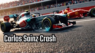 F1 24 Shocking Carlos Sainz Crash Footage f1gameplay ferrarif1 f124 [upl. by Aihsaei493]