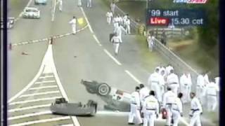 1999  Le Mans  Aftermath of Mark Webbers warmup accident [upl. by Mehs]