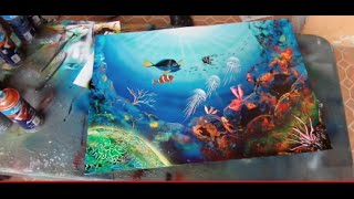 Spray paint art coral reefs [upl. by Templeton]