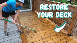 Restore Your Deck  Make an old weathered deck look like new again [upl. by Ynavoeg]