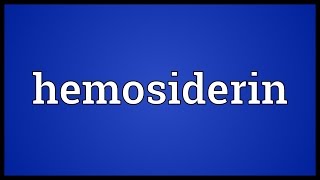 Hemosiderin Meaning [upl. by Einal]