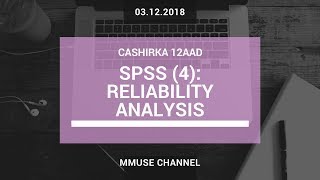 SPSS 4 Reliability Analysis [upl. by Arutek]