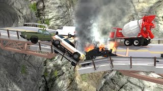 Collapsing Bridge Pileup Crashes 2  BeamNG Drive [upl. by Cherilyn]