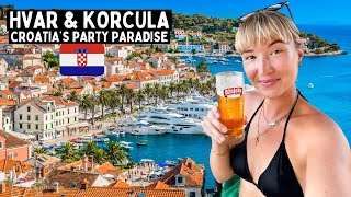 Our favourite islands in CROATIA 🇭🇷 Hvar amp Korcula ultimate party capital [upl. by Oninotna404]