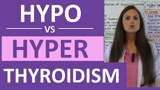 Hypothyroidism vs Hyperthyroidism Nursing NCLEX  Hypothyroidism and Hyperthyroidism Difference [upl. by Irual]