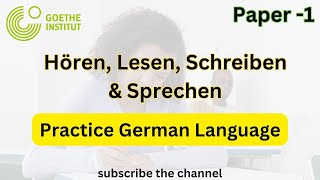 Start DeutschGoethe Zertifikat Deutsch A1 Paper 1  Hören Lesen Schreiben Sprechen mit Lösungen [upl. by Nosidda]