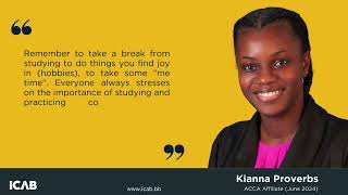 Kianna Proverbs  ACCA Affiliate Exam Tip Quote [upl. by Margeaux]