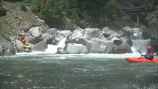 Kayaking video of the Upper section of the Clavey River in California dreamflows estimate 1050 cfs [upl. by Ylhsa]