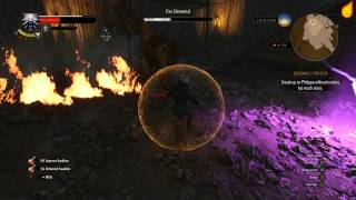 The Witcher 3 Fire Elemental Boss  Death March Difficulty [upl. by Drummond]