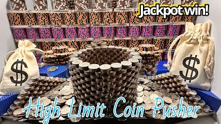 10 Quarter CHALLENGE1000000000 BUY IN HIGH LIMIT COIN PUSHER Massive Wall [upl. by Irrehs]