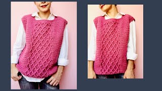 Chaleco a crochet para mujer ¡Tres tallas y paso a paso [upl. by Amie]