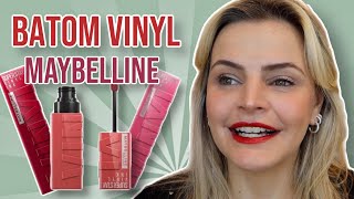 TESTANDO O BATOM VINYL DA MAYBELLINE [upl. by Ardnalahs]