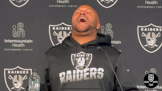 ANTONIO PIERCE “RAAAAAAIIDDDERRRRSSS” FINISHES WITH A BANG AT FINAL PRESS CONFERENCE OF SEASON [upl. by Blaine]