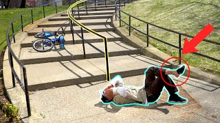 Insane Handrail Grind On A CitiBike [upl. by Ysdnil88]