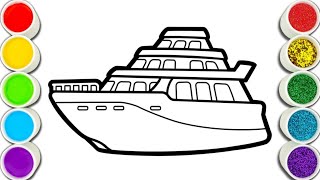 Yacht ⛵ Drawing Painting Coloring for Kids and Toddlers [upl. by Rebmak993]