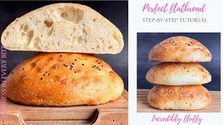 Turkish flatbread recipe I fluffy flatbread I step by step tutorial I baking tutorial bake [upl. by Croydon]