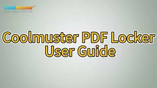 Secure Your PDFs with Coolmuster PDF Locker  Password Protect a PDF [upl. by Aicad782]