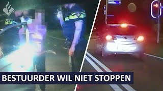 Politie  Bestuurder wil niet stoppen  Rijden onder invloed [upl. by Ahsinej]