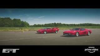 Grand Tour Ferrari Testarossa Vs Lamborghini Countach [upl. by Ydnar572]