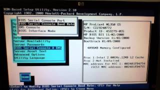 BIOS HP Proliant ML350 G5 [upl. by Imehon]