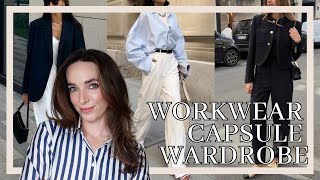 WORKWEAR CAPSULE WARDROBE  20 CLASSIC OFFICE WEAR BASICS TO MAKE WORKWEAR OUTFITS FOR ALL SEASONS [upl. by Ecinwahs]