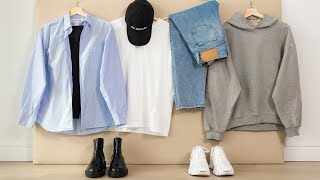 9 ITEMS 9 OUTFITS capsule wardrobe example [upl. by Lezah]