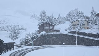 First snow in AndermattSwitzerland on 13th of Friday Sep❄️🌬☃️ [upl. by Anemolihp]